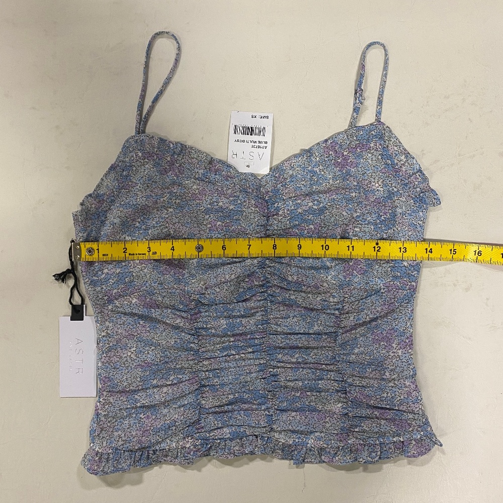 ASTR Floral Camisole - smocked elastic back - Size XS
